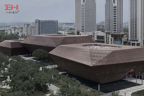 戶外幕墻鋁方通格柵裝飾上饒博物館、城建檔案館、城市規(guī)劃展示館